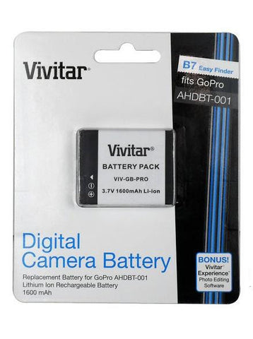 Vivitar Viv-gb-pro Replacement Battery For Gopro Ahdbt-001 Lithi