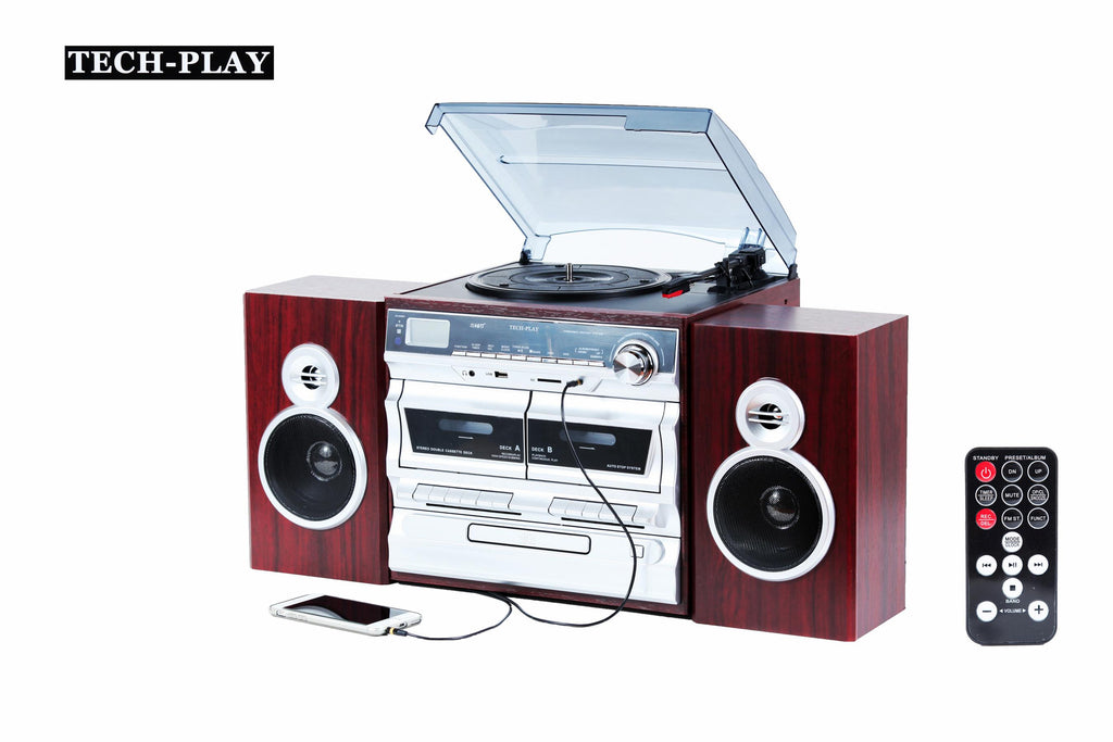 Techplay Odc110 Wd Rb, Hi Power 30w, 3-speed Turntable With Blue - Refurbished