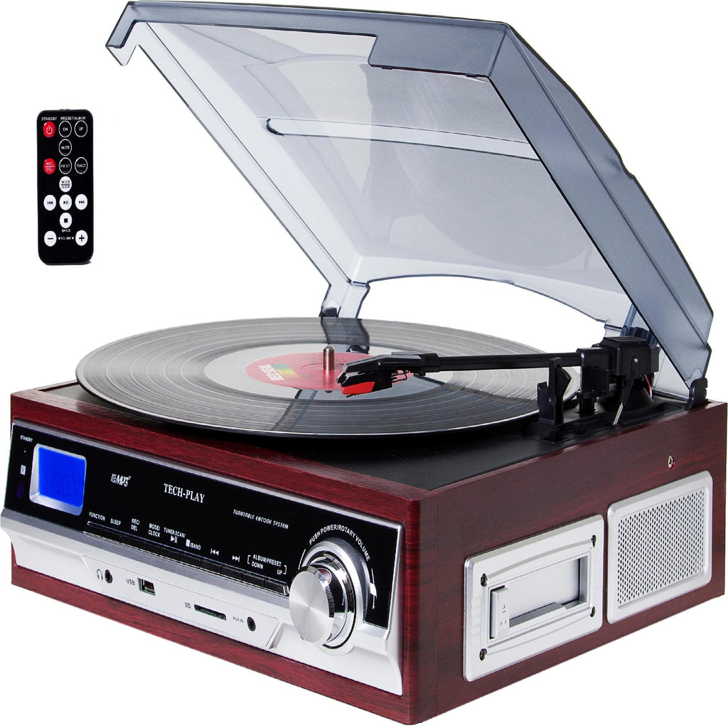 Techplay Odc17 Wd Rb, 3-speed Turntable & Cassett Player W-sd Us - Refurbished