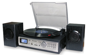 Techplay Odc194 Bk, 3-speed Turntable & Cassett Player W-sd USB, - NEW