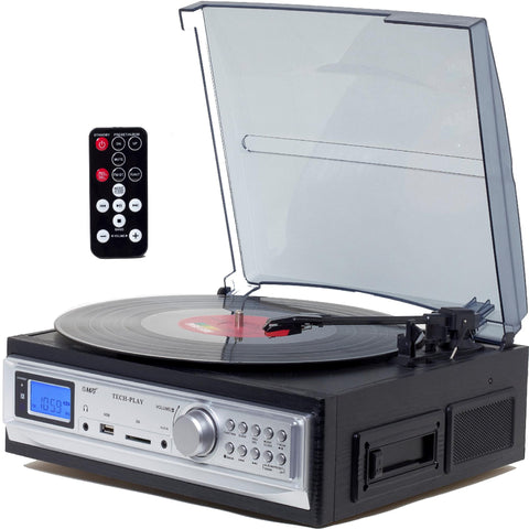 Techplay Odc19 Bk Rb, 3-speed Turntable & Cassett Player W-sd Us - Refurbished