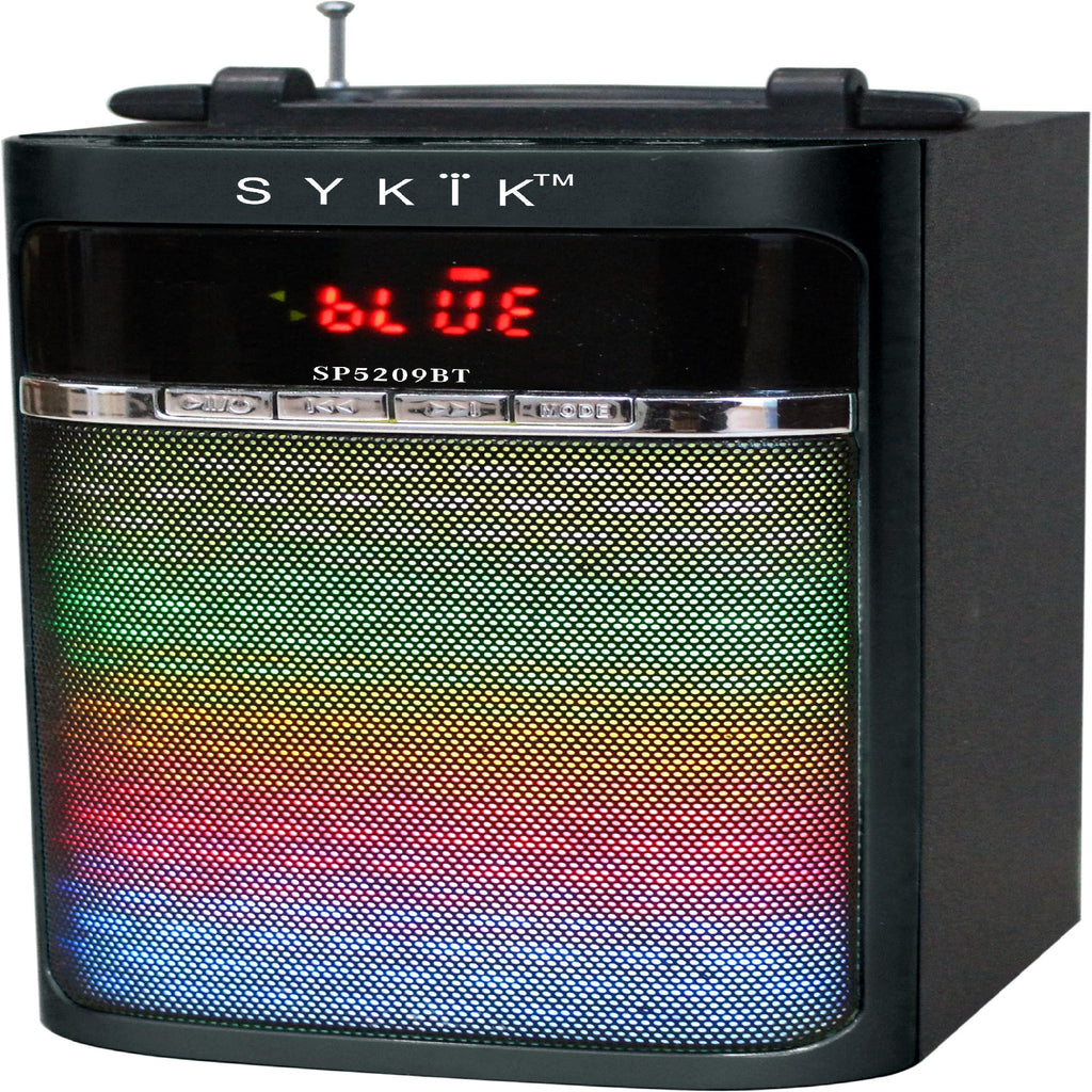 Sykik SP5209BT Bluetooth Portable Speaker With Light Show, Power - NEW