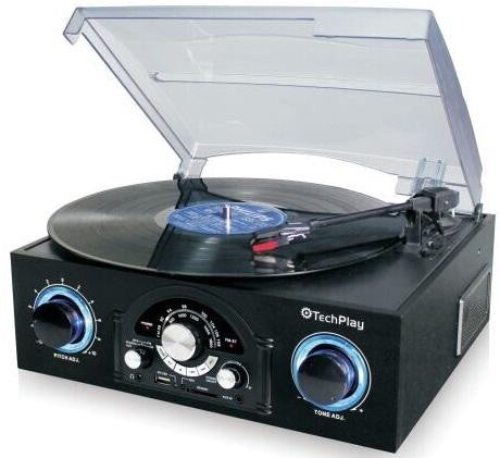 Techplay TCP5 Turntable With Pitch Control, Am-fm Radio, Sd USB - new